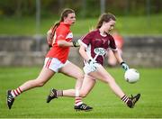26 July 2017; Hannah Noone of Galway in action against Cliona Dooley of Cork during the All Ireland Ladies Football Under 16 A Final match between Cork and Galway at McDonagh Park, Nenagh, Co. Tipperary. Photo by Seb Daly/Sportsfile