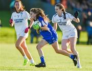 26 July 2017; Kelly Ann Hogan of Waterford in action against Ciara Downey and Ruth Millet of Kildare during the All Ireland Ladies Football during the All Ireland Ladies Football Under 16 B Final match between Kildare and Waterford at John Locke Park in Callan, Co Kilkenny. Photo by Matt Browne/Sportsfile