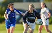 26 July 2017; Ciara Farrell of Kildare in action against Sarah Lacey of Waterford during the All Ireland Ladies Football Under 16 B Final match between Kildare and Waterford at John Locke Park in Callan, Co Kilkenny. Photo by Matt Browne/Sportsfile