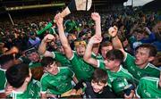 26 July 2017; Limerick players celebrates their side's victory following the Bord Gáis Energy Munster GAA Hurling Under 21 Championship Final match between Limerick and Cork at the Gaelic Grounds in Limerick. Photo by Stephen McCarthy/Sportsfile