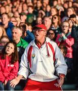 26 July 2017; A Cork supporter reacts during the closing stages of the Bord Gáis Energy Munster GAA Hurling Under 21 Championship Final match between Limerick and Cork at the Gaelic Grounds in Limerick. Photo by Stephen McCarthy/Sportsfile