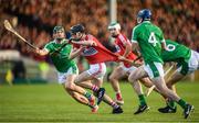 26 July 2017; Jack O'Connor of Cork has his jersey pulled by Kyle Hayes of Limerick during the Bord Gáis Energy Munster GAA Hurling Under 21 Championship Final match between Limerick and Cork at the Gaelic Grounds in Limerick. Photo by Stephen McCarthy/Sportsfile