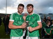 26 July 2017; Colin Ryan, left, and Darragh Fanning of Limerick celebrate with the cup after the Bord Gáis Energy Munster GAA Hurling Under 21 Championship Final match between Limerick and Cork at the Gaelic Grounds in Limerick. Photo by Diarmuid Greene/Sportsfile