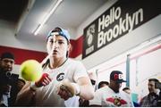 26 July 2017; Katie Taylor during an open workout session in Modell's Sporting Goods in Brooklyn, New York, USA. Photo by Amanda Westcott/ SHOWTIME/ Sportsfile