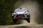 27 July 2017; theirry Neuville and Nicolas Gilsoul of Belgium, Hyundai Motorsport, during the Shakedown of the WRC Neste Rally in Ruuhimaki, Finland. Photo by Philip Fitzpatrick/Sportsfile