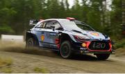 27 July 2017; Dani Sordo and Marc Marti of Spain compete in their Hyundai Motorsport during the Shakedown of the WRC Neste Rally in Ruuhimaki, Finland. Photo by Philip Fitzpatrick/Sportsfile