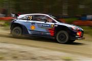 27 July 2017; theirry Neuville and Nicolas Gilsoul of Belgium compete in their Hyundai Motorsport during the Shakedown of the WRC Neste Rally in Ruuhimaki,Finland. Photo by Philip Fitzpatrick/Sportsfile