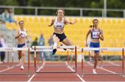 27 July 2017; Team Ireland's Miriam Daly, from Carrick-on-Suir, Co. Tipperary, on her way to finishing second in the women's 400m hurdles semi-final at the European Youth Olympic Festival at the Olympic Park in Hungary. by Eóin Noonan/Sportsfile