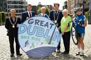 27 July 2017; Pictured today at the launch of the 3rd Great Dublin Bike Ride were, from left, Ardmhéara Bhaile Átha Cliath / Lord Mayor of Dublin, Micheál Mac Donncha, Minister of State at the Department of Transport, Tourism and Sport Brendan Griffin, TD, John Treacy, CEO, Sport Ireland, Deputy Mayor of Fingal County Council, Adrian Henchy, Minister of State at the Department of Health, Catherine Byrne, TD, and Cyclist Lydia Boylan from Cycling Ireland. The Great Dublin Bike Ride is an initiative from Sport Ireland who work in conjunction with Dublin City Council, Healthy Ireland, Fingal County Council, Cycling Ireland and Meath County Council to create the only cycling event of its kind to happen in Dublin. On Sunday 24th September 2017, up to 6,000 riders will set out from Smithfield in Dublin to take part in the third Great Dublin Bike Ride. To encourage the promotion of cycling safely through the city, event partners Sport Ireland, Dublin City Council, Healthy Ireland, Cycling Ireland and Fingal County Council are hosting a Great Dublin Bike Ride training day on Sunday 27th of August in the Rowing Centre in Islandbridge. to register simply visit http://greatdublinbikeride.ie/. Photo by Cody Glenn/Sportsfile