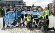27 July 2017; Pictured today at the launch of the 3rd Great Dublin Bike Ride were, from left, CEO, Cycling Ireland, Geoff Liffey, President of Cycling Ireland Ciaran McKenna, Sport Ireland, Una May, Cyclist Lydia Boylan, Cycling Ireland, Deputy Mayor of Fingal County Council, Adrian Henchy, Minister of State at the Department of Transport, Tourism and Sport Brendan Griffin, TD, Ardmhéara Bhaile Átha Cliath / Lord Mayor of Dublin, Micheál Mac Donncha, John Treacy, CEO, Sport Ireland, Minister of State at the Department of Health, Catherine Byrne, TD, and Paul Brosnan, Healthy Ireland, joined by Garada Ruth Molloy and Sgt. Jim Clavin. The Great Dublin Bike Ride is an initiative from Sport Ireland who work in conjunction with Dublin City Council, Healthy Ireland, Fingal County Council, Cycling Ireland and Meath County Council to create the only cycling event of its kind to happen in Dublin. On Sunday 24th September 2017, up to 6,000 riders will set out from Smithfield in Dublin to take part in the third Great Dublin Bike Ride. To encourage the promotion of cycling safely through the city, event partners Sport Ireland, Dublin City Council, Healthy Ireland, Cycling Ireland and Fingal County Council are hosting a Great Dublin Bike Ride training day on Sunday 27th of August in the Rowing Centre in Islandbridge. to register simply visit http://greatdublinbikeride.ie/. Photo by Cody Glenn/Sportsfile