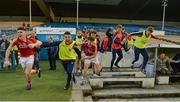 27 July 2017; The Cork bench celebrate at the final whistle following the GAA Hurling All-Ireland U17 Championship Semi-Final match between Cork and Galway at Semple Stadium in Thurles, Tipperary. Photo by Sam Barnes/Sportsfile