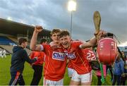 27 July 2017; Daire Connery, left, and Colin O'Brien of Cork celebrate following the GAA Hurling All-Ireland U17 Championship Semi-Final match between Cork and Galway at Semple Stadium in Thurles, Tipperary. Photo by Sam Barnes/Sportsfile