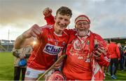 27 July 2017;  Colin O'Brien of Cork celebrates with his grand father Joe Cole following the GAA Hurling All-Ireland U17 Championship Semi-Final match between Cork and Galway at Semple Stadium in Thurles, Tipperary. Photo by Sam Barnes/Sportsfile