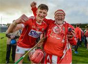 27 July 2017;  Colin O'Brien of Cork celebrates with his grand father Joe Cole following the GAA Hurling All-Ireland U17 Championship Semi-Final match between Cork and Galway at Semple Stadium in Thurles, Tipperary. Photo by Sam Barnes/Sportsfile