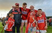 27 July 2017; Colin O'Brien of Cork, celebrates with family members, from left, Eoin Keely, Pat O'Brien, Joe Cole and Micheal Francis Collins, following the GAA Hurling All-Ireland U17 Championship Semi-Final match between Cork and Galway at Semple Stadium in Thurles, Tipperary. Photo by Sam Barnes/Sportsfile