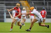 27 July 2017; Tommy O'Connell of Cork in action against David Jordan of Galway during the GAA Hurling All-Ireland U17 Championship Semi-Final match between Cork and Galway at Semple Stadium in Thurles, Tipperary. Photo by Sam Barnes/Sportsfile