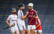 27 July 2017; Darach Fahy of Galway is congratulated by Conor Lee after saving a penalty during the GAA Hurling All-Ireland U17 Championship Semi-Final match between Cork and Galway at Semple Stadium in Thurles, Tipperary. Photo by Sam Barnes/Sportsfile