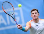 28 July 2017; Sam Barry of Ireland during the mens singles semi-final between Peter Kobelt of USA and Sam Barry of Ireland during the AIG Irish Open Tennis Championships at Fitzwilliam Lawn Tennis Club in Dublin. Photo by Stephen McCarthy/Sportsfile