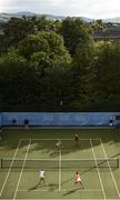 28 July 2017; Action from the ladies doubles final between Giorgia Marchetti of Italy & Rosalie van der Hoek of the Netherlands and Emily Appleton of Great Britain & Quinn Gleason of USA during the AIG Irish Open Tennis Championships at Fitzwilliam Lawn Tennis Club in Dublin. Photo by Stephen McCarthy/Sportsfile