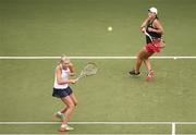 28 July 2017; Quinn Gleason of USA, right, and Emily Appleton of Great Britain during the ladies doubles final between Giorgia Marchetti of Italy & Rosalie van der Hoek of the Netherlands and Emily Appleton of Great Britain & Quinn Gleason of USA during the AIG Irish Open Tennis Championships at Fitzwilliam Lawn Tennis Club in Dublin. Photo by Stephen McCarthy/Sportsfile