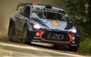 28 July 2017; theirry Neuville of Belgium and Nicolas Gilsoul of Belgium compete in their Hyundai Motorsport i20 Coupe WRC during Special Stage 10 of the Neste Rally Finland in Lankamaa, Finland. Photo by Philip Fitzpatrick/Sportsfile