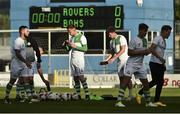28 July 2017; Shamrock Rovers players during their warm up before the start of the SSE Airtricity League Premier Division match between Shamrock Rovers and Bohemians at Tallaght Stadium, Tallaght, in Co. Dublin.   Photo by David Maher/Sportsfile