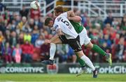28 July 2017; Achille Campion of Cork City in action against Lee Grace of Galway United during the SSE Airtricity League Premier Division match between Cork City and Galway United at Turners Cross, in Cork. Photo by Matt Browne/Sportsfile