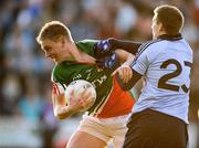 31 March 2012; Kevin Keane, Mayo, in action against Tomas Quinn, Dublin. Allianz Football League, Division 1, Round 2, Refixture, Mayo v Dublin, McHale Park, Castlebar, Co. Mayo. Picture credit: David Maher / SPORTSFILE