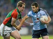 31 March 2012; Kevin McManamon, Dublin, in action against Danny Geraghty, Mayo. Allianz Football League, Division 1, Round 2, Refixture, Mayo v Dublin, McHale Park, Castlebar, Co. Mayo. Picture credit: David Maher / SPORTSFILE