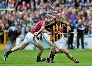 1 April 2012; Eoin Larkin, Kilkenny, in action against David Collins, Galway. Allianz Hurling League Division 1A, Round 5, Kilkenny v Galway, Nowlan Park, Kilkenny. Picture credit: Brian Lawless / SPORTSFILE