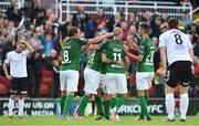28 July 2017; Cork City players celebrate after Lee Grace of Galway United scored an own goal during the SSE Airtricity League Premier Division match between Cork City and Galway United at Turners Cross, in Cork. Photo by Matt Browne/Sportsfile