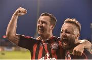 28 July 2017; Paddy Kavanagh and Dylan Hayes of Bohemians celebrates at the end of the SSE Airtricity League Premier Division match between Shamrock Rovers and Bohemians at Tallaght Stadium, Tallaght, in Co. Dublin. Photo by David Maher/Sportsfile