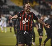 28 July 2017; Derek Pender of Bohemians celebrates at the end of the SSE Airtricity League Premier Division match between Shamrock Rovers and Bohemians at Tallaght Stadium, Tallaght, in Co. Dublin. Photo by David Maher/Sportsfile