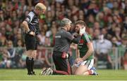 22 July 2017; Aidan O'Shea of Mayo is treated for an injury during the GAA Football All-Ireland Senior Championship Round 4A match between Cork and Mayo at Gaelic Grounds in Co. Limerick. Photo by Piaras Ó Mídheach/Sportsfile