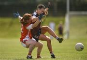 29 July 2017; Kelly Boyce Jordan of Westmeath in action against Caoimhe Morgan of Armagh during the TG4 All Ireland Senior Championship Qualifier match between Armagh and Westmeath at Lannleire GFC, Dunleer in Louth. Photo by Sam Barnes/Sportsfile