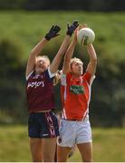 29 July 2017; Caroline O'Hanlon of Armagh in action against Ellen Cronin of Westmeath during the TG4 All Ireland Senior Championship Qualifier match between Armagh and Westmeath at Lannleire GFC, Dunleer in Louth. Photo by Sam Barnes/Sportsfile