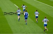 29 July 2017; Monaghan players make their way to the bench for the team photograph before the GAA Football All-Ireland Senior Championship Round 4B match between Down and Monaghan at Croke Park in Dublin. Photo by Piaras Ó Mídheach/Sportsfile