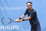 29 July 2017; Adrien Bossel of Switzerland in action against Peter Kobelt of USA during their Men's singles finals match at the AIG Irish Open Tennis Championships at Fitzwilliam Lawn Tennis Club, in Winton Road, Ranelagh, Dublin. Photo by Matt Browne/Sportsfile