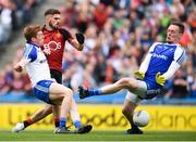 29 July 2017; Connaire Harrison of Down shoots to score his side's first goal despite the attention of Monaghan goalkeeper Rory Beggan and Kieran Diffy during the GAA Football All-Ireland Senior Championship Round 4B match between Down and Monaghan at Croke Park in Dublin. Photo by Stephen McCarthy/Sportsfile