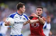 29 July 2017; Karl O'Connell of Monaghan in action against Niall McParland of Down during the GAA Football All-Ireland Senior Championship Round 4B match between Down and Monaghan at Croke Park in Dublin. Photo by Stephen McCarthy/Sportsfile