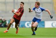 29 July 2017; Ryan Johnston of Down in action against Kieran Duffy of Monaghan during the GAA Football All-Ireland Senior Championship Round 4B match between Down and Monaghan at Croke Park in Dublin. Photo by Piaras Ó Mídheach/Sportsfile