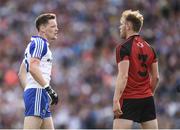 29 July 2017; Conor McManus of Monaghan and Gerard McGovern of Down exchange verbals during the GAA Football All-Ireland Senior Championship Round 4B match between Down and Monaghan at Croke Park in Dublin. Photo by Stephen McCarthy/Sportsfile