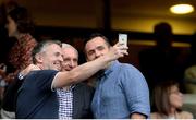 29 July 2017; Former Taoiseach Bertie Ahern, centre, poses for a photograph with supporters during the GAA Football All-Ireland Senior Championship Round 4B match between Armagh and Kildare at Croke Park in Dublin. Photo by Piaras Ó Mídheach/Sportsfile