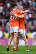 29 July 2017; Joe McElroy, left, and Mark Shields of Armagh celebrate following the GAA Football All-Ireland Senior Championship Round 4B match between Armagh and Kildare at Croke Park in Dublin. Photo by Stephen McCarthy/Sportsfile