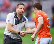 29 July 2017; Kildare manager Cian O'Neill and Charlie Vernon of Armagh following the GAA Football All-Ireland Senior Championship Round 4B match between Armagh and Kildare at Croke Park in Dublin. Photo by Stephen McCarthy/Sportsfile