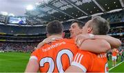 29 July 2017; Armagh players, from left, Joe McElroy, Rory Grugan and Mark Shields celebrate after the GAA Football All-Ireland Senior Championship Round 4B match between Armagh and Kildare at Croke Park in Dublin. Photo by Piaras Ó Mídheach/Sportsfile