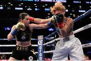 29 July 2017; Katie Taylor, left, in action against Jasmine Clarkson during their lightweight bout at the Barclays Center in Brooklyn, New York, USA. Photo by Ed Diller/DiBella Entertainment/ Sportsfile