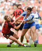 29 July 2017; Drew Wylie of Monaghan tussles with Jerome Johnston of Down during the GAA Football All-Ireland Senior Championship Round 4B match between Down and Monaghan at Croke Park in Dublin. Photo by Piaras Ó Mídheach/Sportsfile