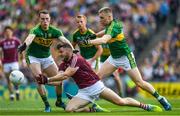 30 July 2017; Damien Comer of Galway in action against Mark Griffin, left, and Peter Crowley of Kerry during the GAA Football All-Ireland Senior Championship Quarter-Final match between Kerry and Galway at Croke Park in Dublin. Photo by Ray McManus/Sportsfile