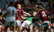30 July 2017; Galway's Declan Kyne and David Walsh, right, tangles with Kerry's Kieran Donaghy, centre, and Paul Geaney during the GAA Football All-Ireland Senior Championship Quarter-Final match between Kerry and Galway at Croke Park in Dublin. Photo by Piaras Ó Mídheach/Sportsfile